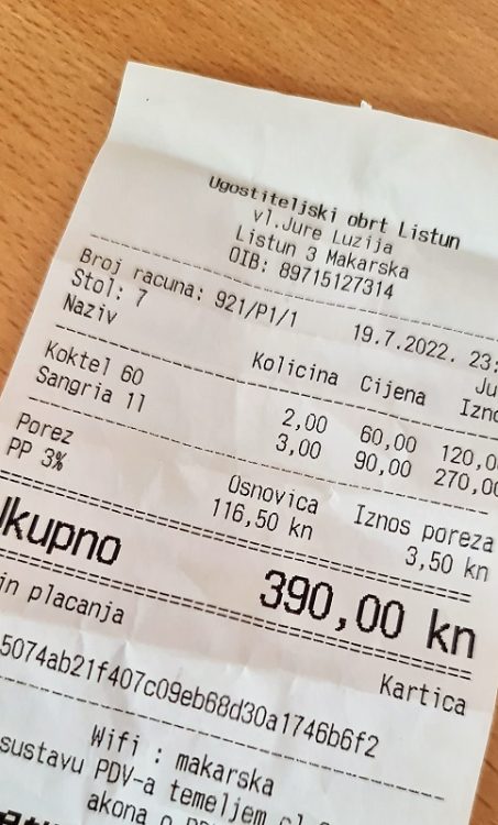 Chorwacja ceny 2022 koszt jedzenia