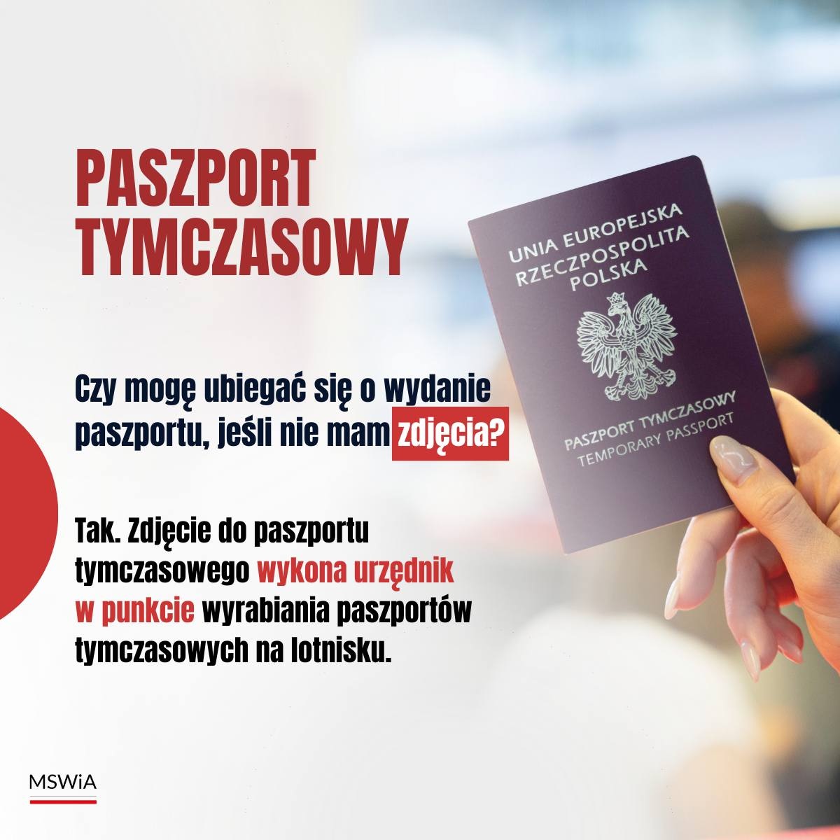 Wniosek o paszport tymczasowy składamy w punkcie paszportowym na lotnisku
