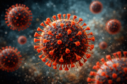 Ilustracja przedstawiająca wirusa Nipah, który wywołał alerty zdrowotne na lotniskach w Azji