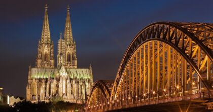 katedra w Kolonii i most Hohenzollernów nad Renem