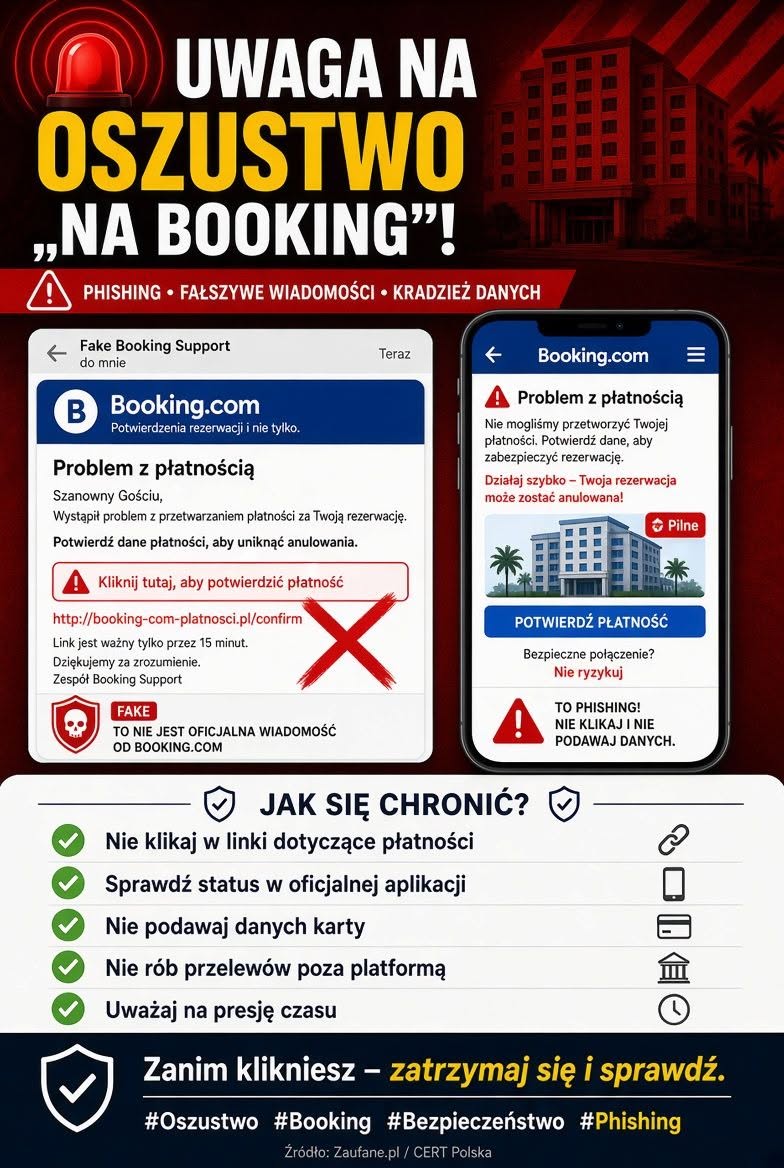 Ostrzeżenie Miejskiego Rzecznika Konsumentów w Gorzowie przed oszustwami przy rezerwacji noclegów