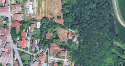 Fałszywy amfiteatr we Włoszech – Anfiteatro Berico w Arcugnano z lotu ptaka