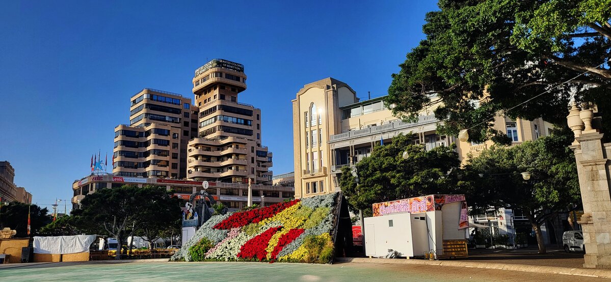 Plaza de España w Santa Cruz de Tenerife w słoneczny grudniowy dzień
